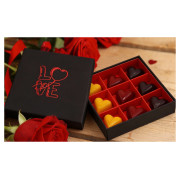 Coffret 9 cœurs 3 chocolats