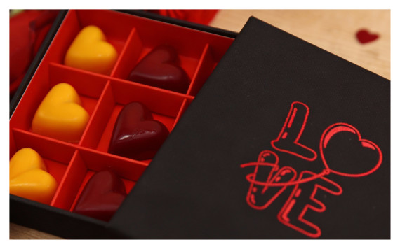 Coffret 9 cœurs 3 chocolats