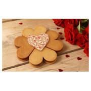 Coffret 4 cœurs sablés