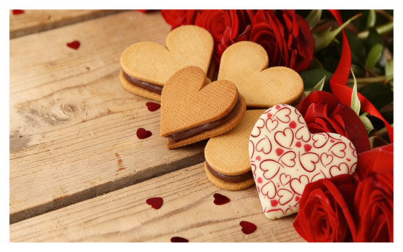 Coffret 4 cœurs sablés